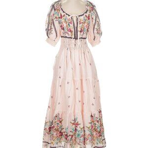 Anthropologie Somerset Long Pink Floral Dress size Small